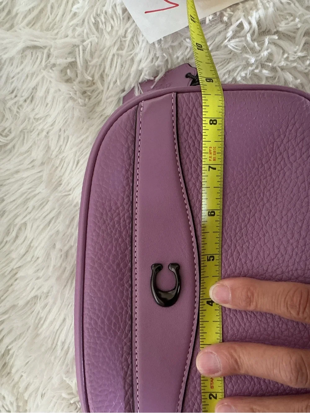 Coach Lilac Pebbled Leather Crossbody Camera Bag